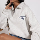 1991 Ladies Brushed 80/20 Quarter Zip | Oatmeal
