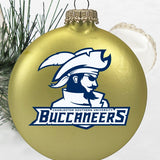 Disc Shaped Frosted Glass Ornament | Gold