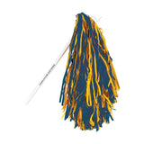 Spirit Poms with Plastic Stick | Navy/Vegas Gold