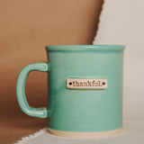 Solid Glazed Mug w/Clay Tag | Thankful