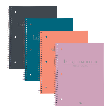 1 Subject Fashion Poly Cover Notebook 10.5X8