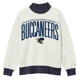 Color Block Mock Neck Crew | Oatmeal Heather