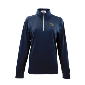 Ladies Grid 1/4 Zip Pullover, True Navy