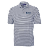 Virtue Eco Pique Stripe Recycled Mens Big & Tall Polo | Navy