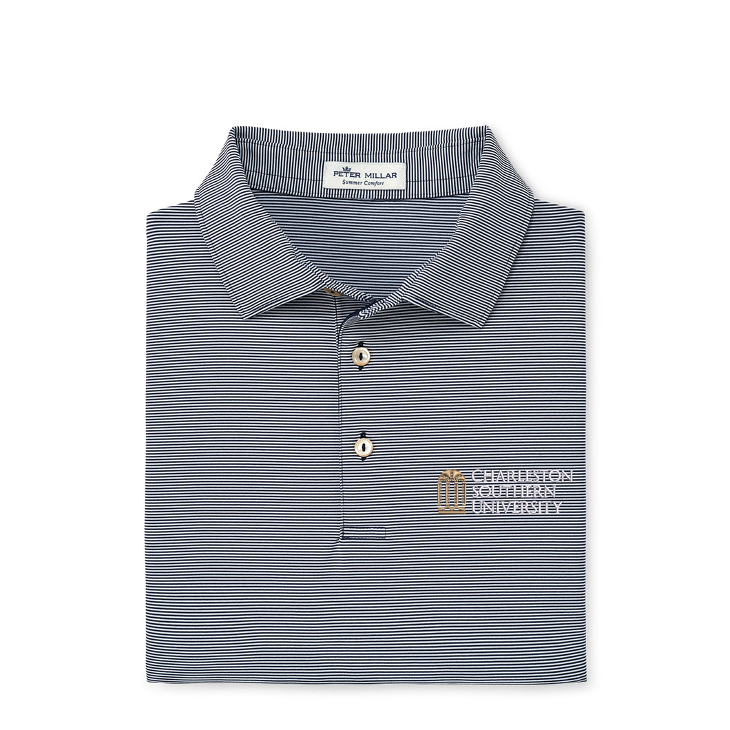 Jubilee Stripe Stretch Jersey Polo | Navy
