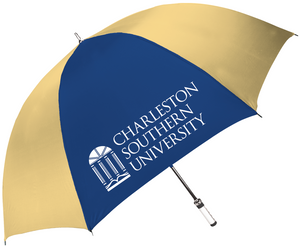 The Birdie Imprinted Golf Umbrella | Navy/Old Gold