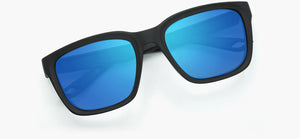 Folly Black Frame Sunglasses, Blue Lens