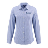 Skyline Eco Pinstripe Womens Long Sleeve Dress Shirt | Tour Blue/White