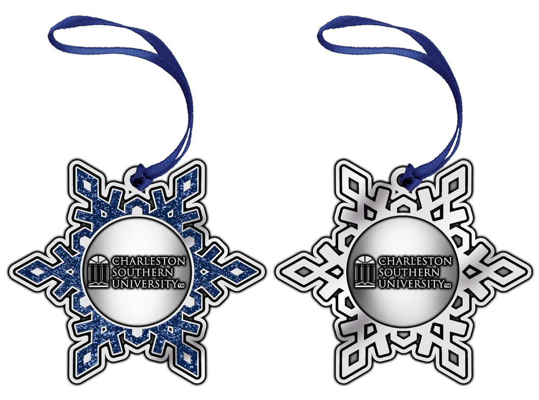 Pewter Snowflake Ornament by RSFJ, Navy