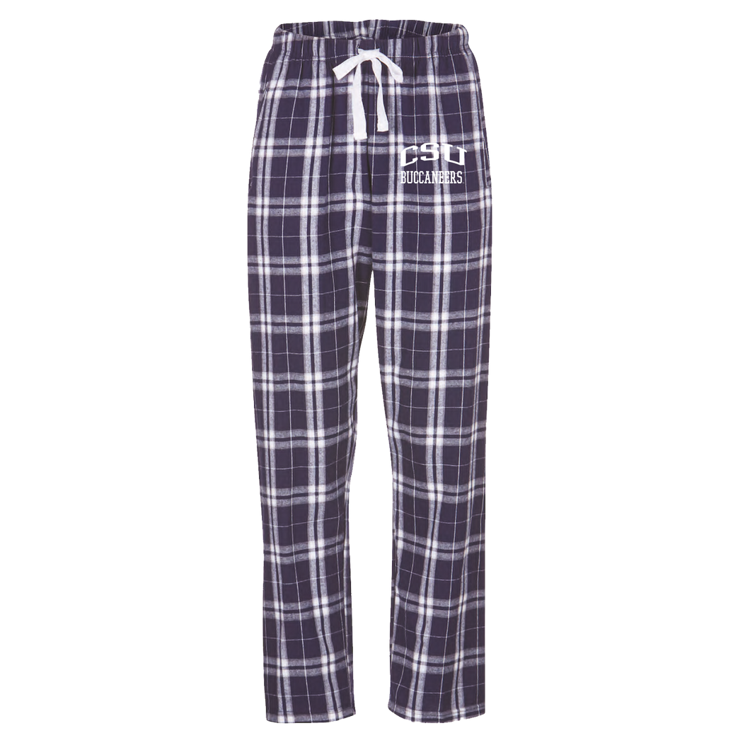 Haley Flannel Pant, Navy/Silver Plaid