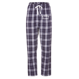 Haley Flannel Pant, Navy Silver Plaid
