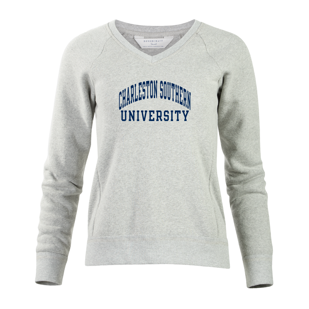 Ladies Travel V-Neck Pullover, Oxford Heather (F24)