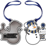 Pewter Snowman Ornament | Navy/Vegas Gold