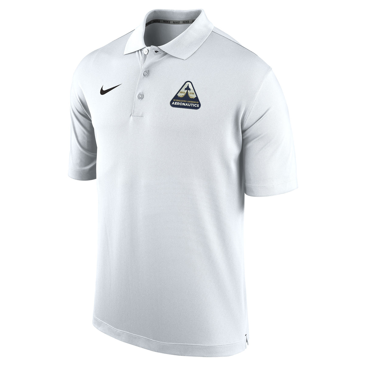 CSU Nike Men's Aeronautics Varsity Polo, White - Charleston Southern ...