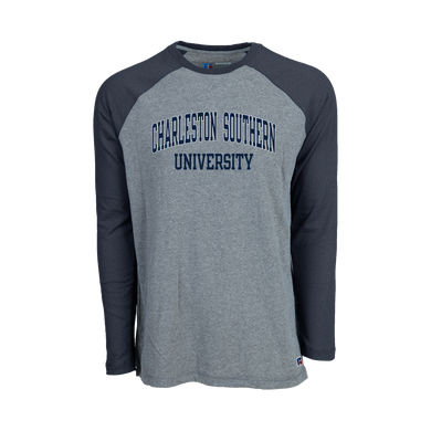 Long Sleeve Baseball Tee, Black Heather (F22)