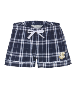 Women's Flannel Short, Navy/Silver Plaid (F22)