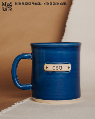Solid Glazed Mug w/Clay Tag, CSU